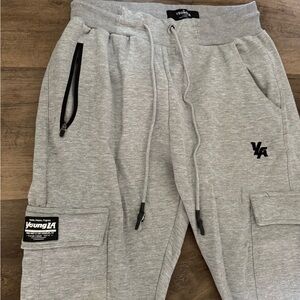 YoungLA Men’s Heather Gray Cargo Sweatpants